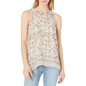 Max Studio Women's Multicolor Floral Print tank Trapeze Blouse Top Size L